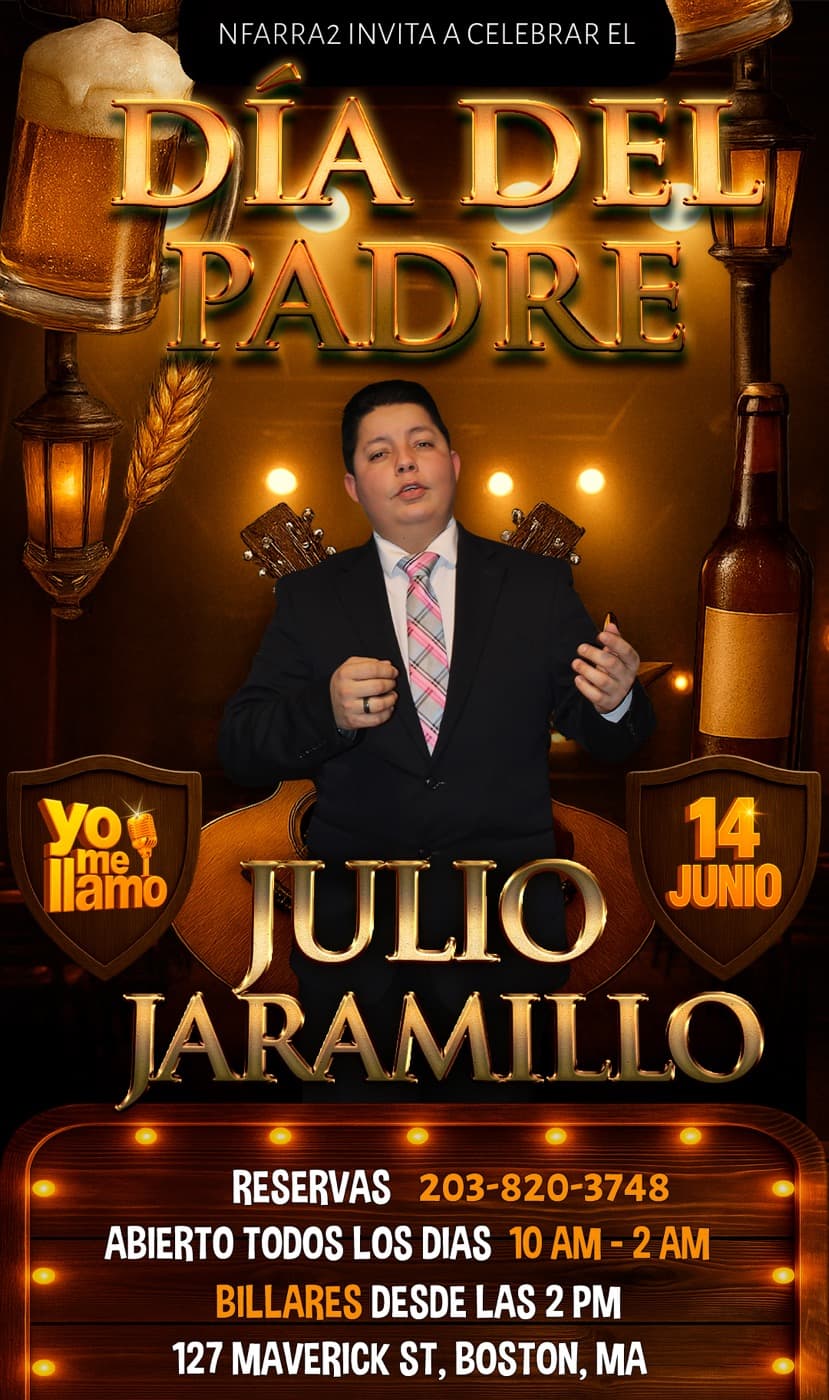Flyer Día del Padre — Tributo a Julio Jaramillo, 14 de junio